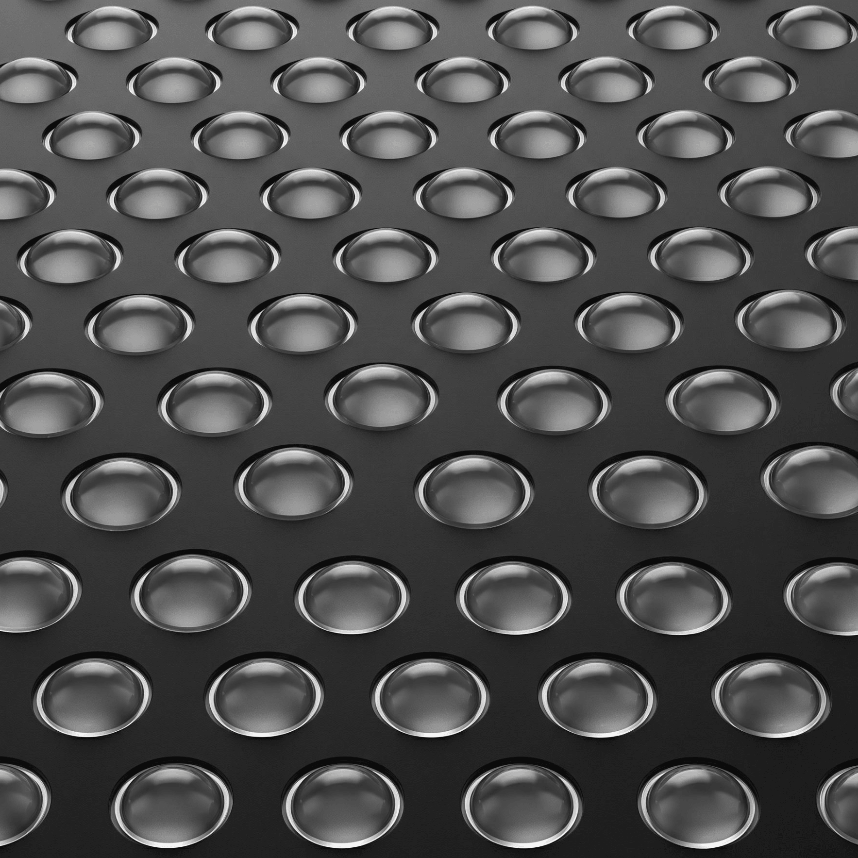 Close-up of the Tabletop LED array — 72 dual-chip lenses arranged in a 6×12 grid on the matte black housing